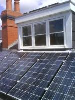 solar pv panels  installation on a roof of a domestic house in Yorkshire